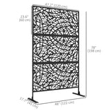 6.5FT Decorative Outdoor Divider, Metal Privacy Screen with Stand