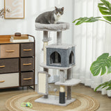 Arbre à chat de 41 po avec poteaux à griffer, lit pour chat