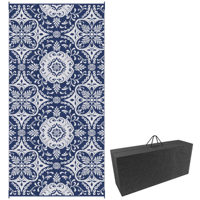 Portable Outdoor Rug with Carry Bag, 9' x 18' Reversible Mat