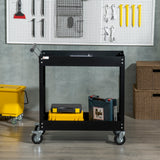 Rolling Tool Cart, 2 Tier Mobile Service Utility Cart with Wheels