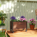 Raised Garden Bed with Wheels & Drainage Holes