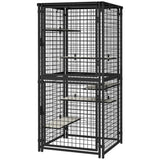 Cat Cage Multi-Level Catio Steel Outdoor Cat Enclosure w/ UV-and Water Resistant Cover, 5 Platforms