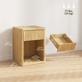 Nightstand with Drawer and Open Shelf, Modern Bedside Table Set of 2 for Bedroom Living Room