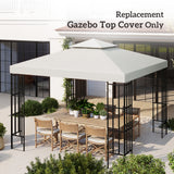 10' x 10' Square 2-Tier Gazebo Canopy Replacement Top Cover Outdoor Garden Sun Shade