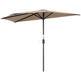 9.8ft Half Umbrella Semi Round Patio Parasol with Crank Handle