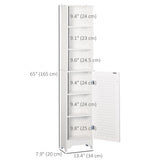 Tall Bathroom Storage Cabinet, Freestanding Linen Tower with 3-Tier Open Adjustable Shelf