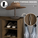 Meuble à chaussures avec double porte et étagères ouvertes, meuble de rangement pour chaussures de 17 paires pour entrée et couloir
