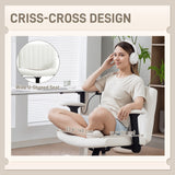 Criss Cross Chair with Flip-up Armrests, Wide Office Chair with Adjustable Height, No Wheels