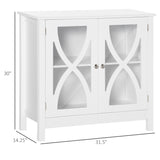 Kitchen Sideboard, Glass Door Buffet Cabinet, Bathroom Storage Cabinet with Adjustable Storage Shelf for Dining Room