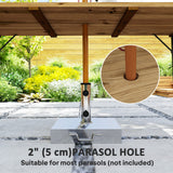 Wooden Outdoor Dining Table for 6 with 2