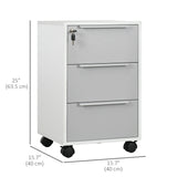 3 Drawer File Cabinet with Wheels, Vertical Filing Cabinet with Lock