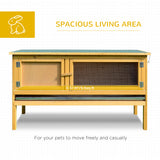 Clapier à lapins en bois, Cage pour lapins intérieur extérieur avec plateau coulissant et toit ouverture, Cage pour petits animaux