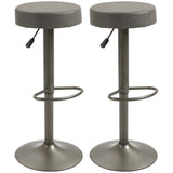 Lot de 2 tabourets de bar modernes réglables, Tabouret de bar pivotant avec repose-pieds, Plateau rond en similicuir pour cuisine