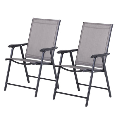 2-Piece Folding Dining Chair Set for Relaxing on Patio