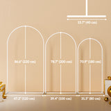 Arche de mariage, ensemble de 3 supports d'arche à ballons en métal 7/6,5/6 pi pour fête d'anniversaire