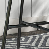Rattan Side Table, with Round PE Rattan and Tempered Glass Table Top for Patio