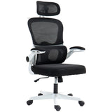 Mesh Office Chair, Ergonomic Desk Chair with Flip-up Armrest, Rotatable Headrest, Adjustable Lumbar Support