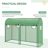Outdoor Garden Greenhouse, Steel Greenhouse tent with 2 Doors and 4 Windows for Backyard, 9.8'x3.3'x6.6'