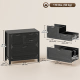 Lateral Filing Cabinet, Farmhouse File Cabinet with 4 Drawers, Fit Letter/A4/Legal Hanging Files