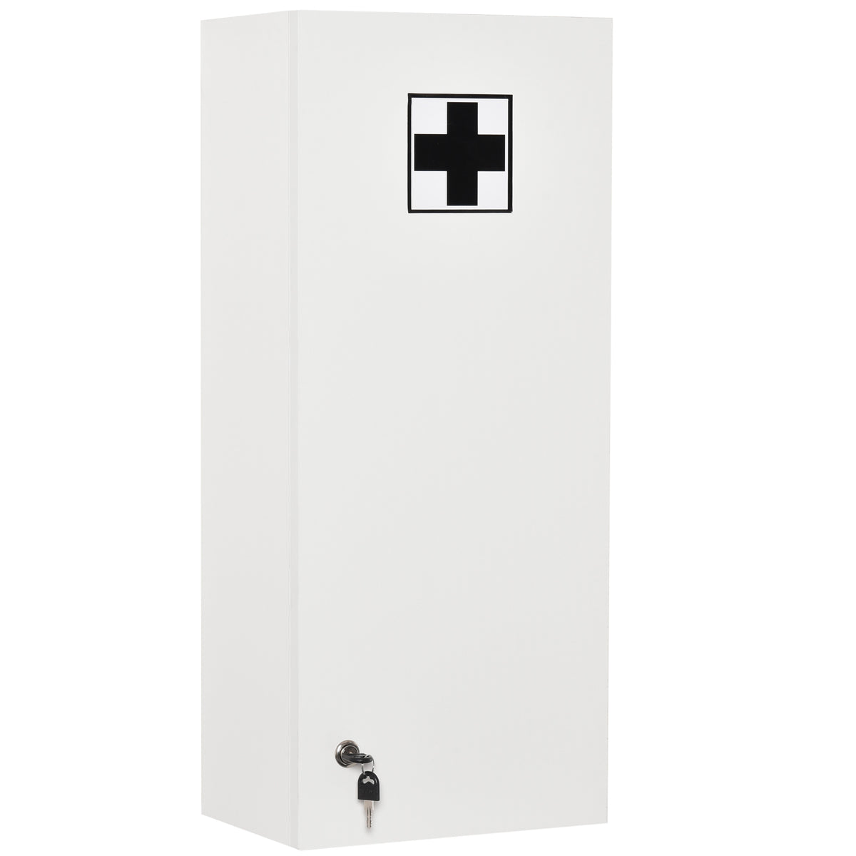 Armoire à pharmacie murale, armoire de salle de bain verrouillable à 5 niveaux avec 2 clés et étagères réglables