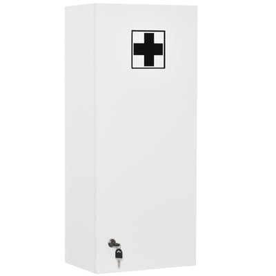 Wall Mount Medicine Cabinet, 5-tier Lockable Bathroom Cabinet with 2 Keys and Adjustable Shelves