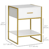 Nightstand Set of 2, Modern Bedside Table with Drawer and Shelf
