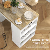 Bar Table with Drawer and 3 Storage Shelves, High Top Pub Table for Home Bar