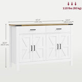 Sideboard Buffet Cabinet, Farmhouse Kitchen Storage Cabinet w/ 2 Drawers and Shelves for Living Room