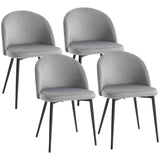 Modern Dining Chairs, Mid-Back Velvet-touch Upholstery Side Chair, Set of 4