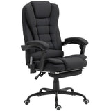 7-Point Vibrating Massage Chair, Reclining Office Chair with Footrest, Adjustable Height