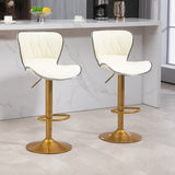 Ensemble de 2 tabourets de comptoir, chaises de bar à hauteur ajustable avec siège pivotant, revêtement en cuir PU
