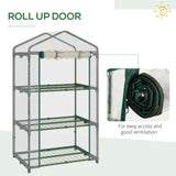 3 Tier Mini Greenhouse, Portable Outdoor Flower Stand with Shelf Clips, Indoor Greenhouse with Plastic Cover and Steel Frame, 27