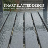 Outdoor Bench, 2-Person Garden Seating with Slatted Seat