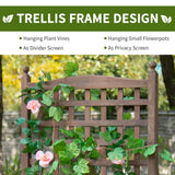 Raised Garden Bed with Trellis, Wood Planter Box for Garden