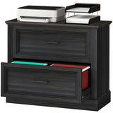 Lateral Filing Cabinet, Farmhouse File Cabinet with 2 Silent Drawers for Letter/A4/Legal Size Files