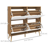 Meuble à chaussures avec 4 tiroirs basculants et étagère réglable, armoire à chaussures pour 8 à 16 paires de chaussures