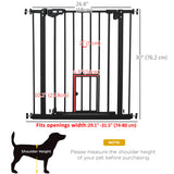 Retractable Gate Extra Wide Press-Mounted with Cat Door, 29-32 Inch