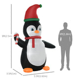 8.2' Inflatable Penguin Holding Candy Cane LED Lights Outdoor Decoration