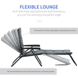 Chaise longue pliante, Méridienne de patio inclinable avec dossier réglable 6 positions