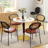 Table à manger ronde, base en acier, petite table de cuisine compacte