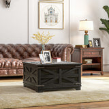 Farmhouse Coffee Table, Hidden Storage Compartment