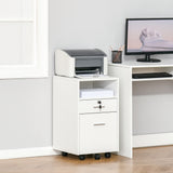 Small Filing Cabinet with 2 Drawers, Lockable Home Office Storage Cabinets on Wheels for A4, Letter Size