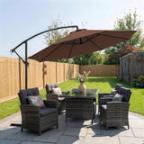 10' Deluxe Patio Umbrella, Banana Hanging Offset Sunshade with Crank