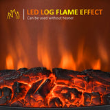 Electric Fireplace Heater, Freestanding Fireplace Stove with Realistic Adjustable Flame Effect and Adjustable Temperature