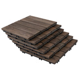 27 Pcs Tuiles de Terrasse Imbriquées en Bois, 12 x 12po Carrelage de Plancher Extérieur pour Usage Intérieur et Extérieur