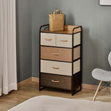 Dresser with 5 Drawers, Chest of Drawers with Metal Frame, Fabric Dresser for Living Room