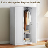 Wardrobe Cabinet with 2 Doors and Hanging Rod