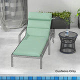Patio Chaise Lounge Chair Cushion Replacement Sun Lounger Pad with Headrest and Ties