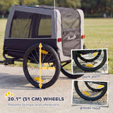 Dog Bike Trailer, Pet Cart Bicycle Carrier with Support Feet, Large Wheels, 2 Doors