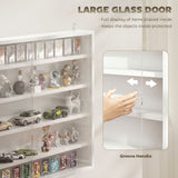 5-storey Display Cabinet, Shot Glass Display Case, Glass Curio Cabinet with 2 Glass Doors and 4 Adjustable Shelves